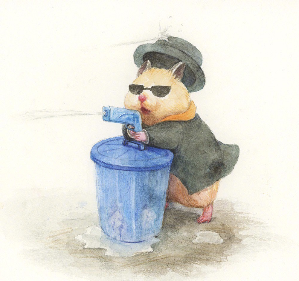 日本插画师"gotte" 笔下的金丝熊的日常