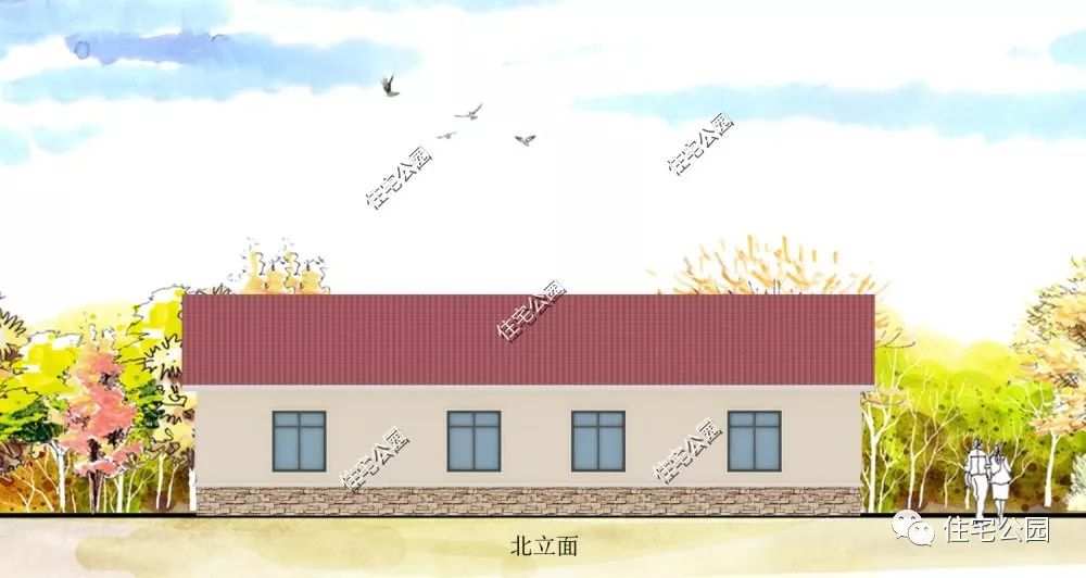 1824米暖色調一層小院北方地區想建房的朋友快來看看