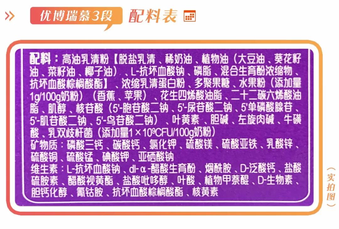 优博瑞慕配方表图片