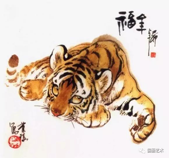 虎工笔动物画法 水仙图片