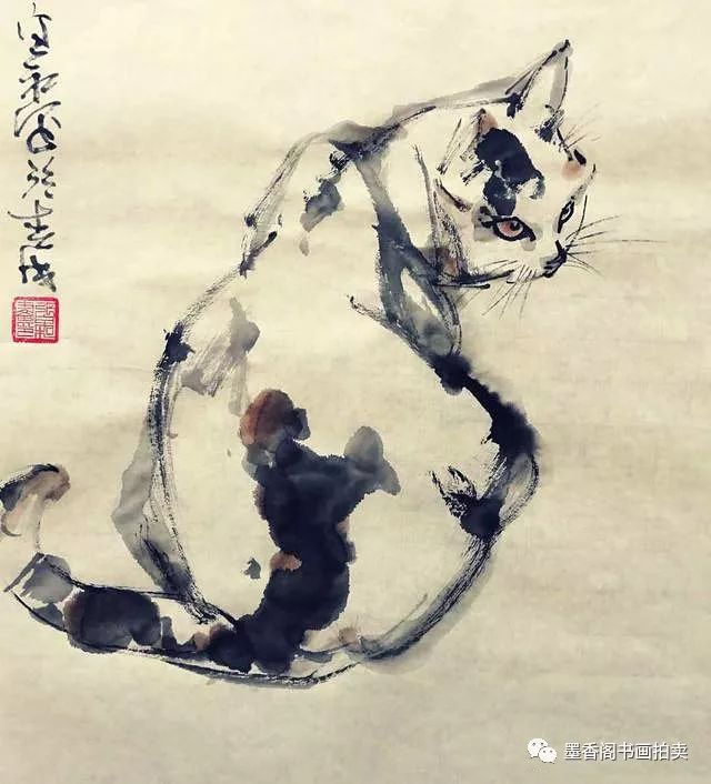 还是国画有意思寥寥几笔一只花猫瞬间跃然纸上这才叫艺术