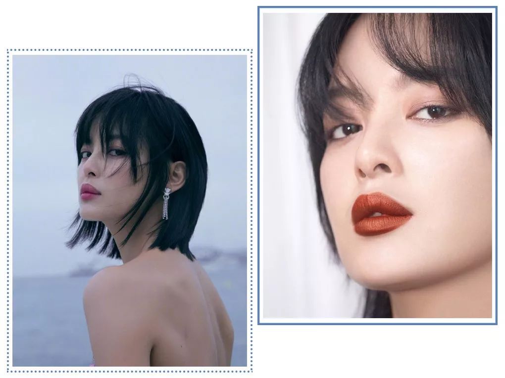 辛芷蕾的唇妆就会将下唇线往外扩1-2毫米,用来调整上下唇瓣比例,达到