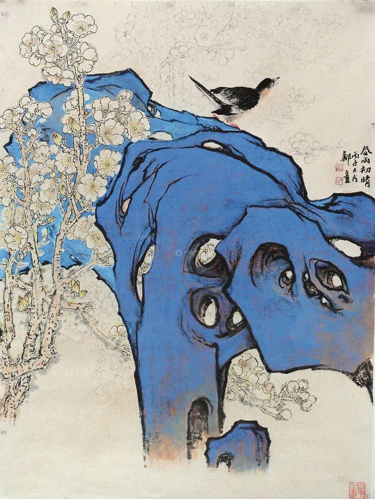 他是青绿山水画代表人物,花鸟画竟也画得这么好_郑百重