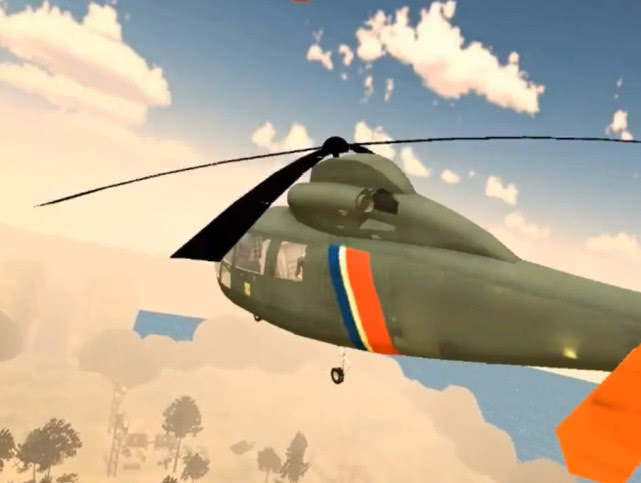 这款游戏是以二战为题材的吃鸡游戏,同样乘坐直升飞机到达任务地点.
