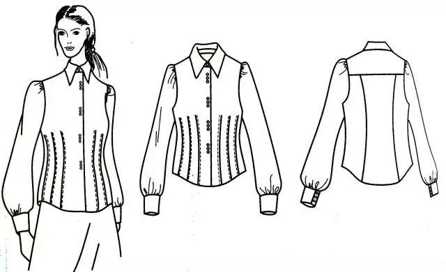 四种女士衬衫的版型设计