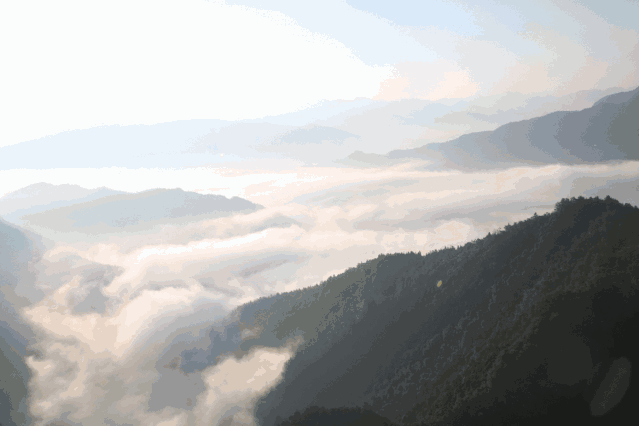 了沟壑,缠绕在青山间深谷幽涧,山林深处缓缓飘来的云雾那清晨的薄雾