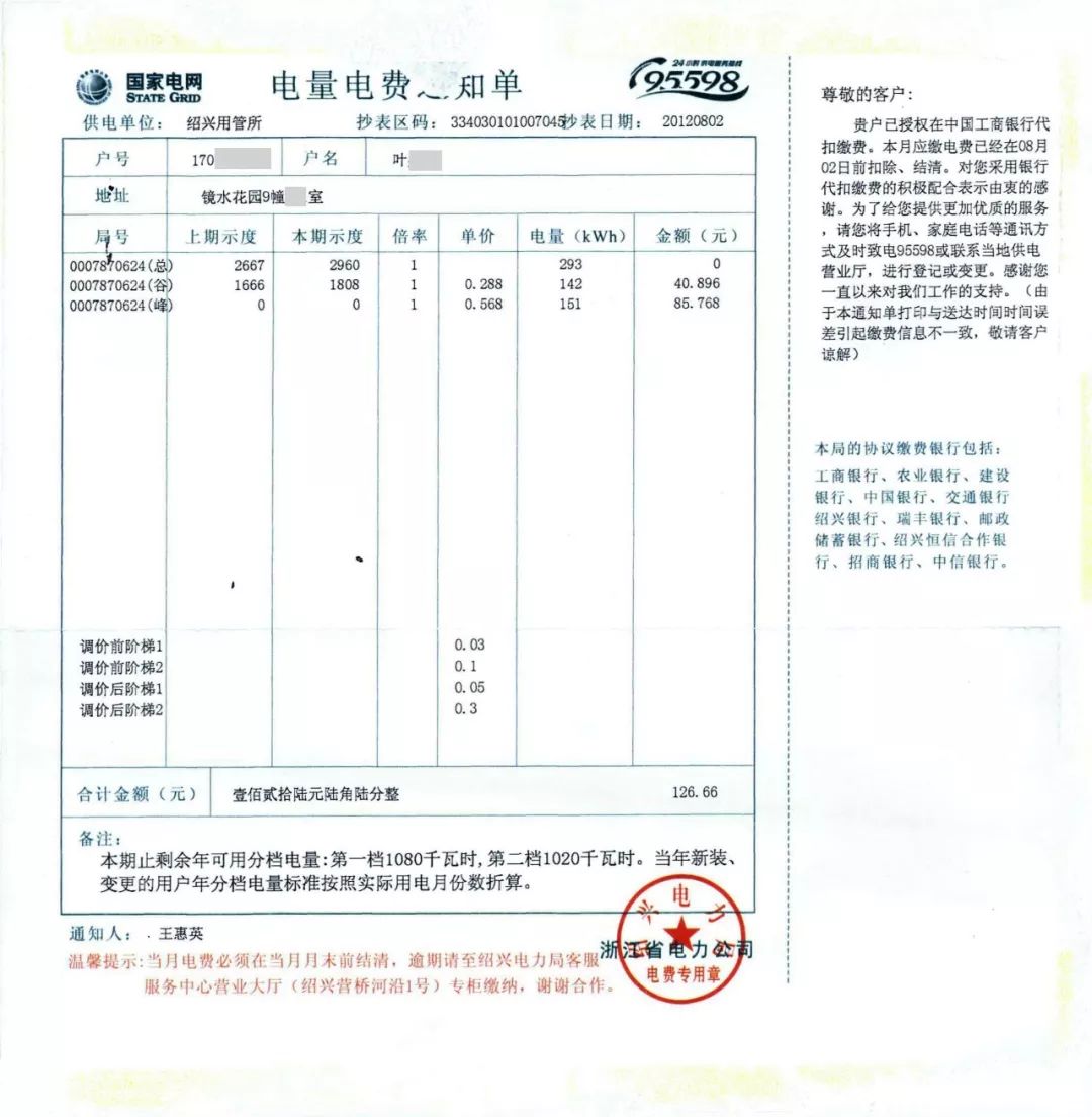 66元,平均每度为0.432元.当月电费通知单上阶梯累进加价方式有两种.