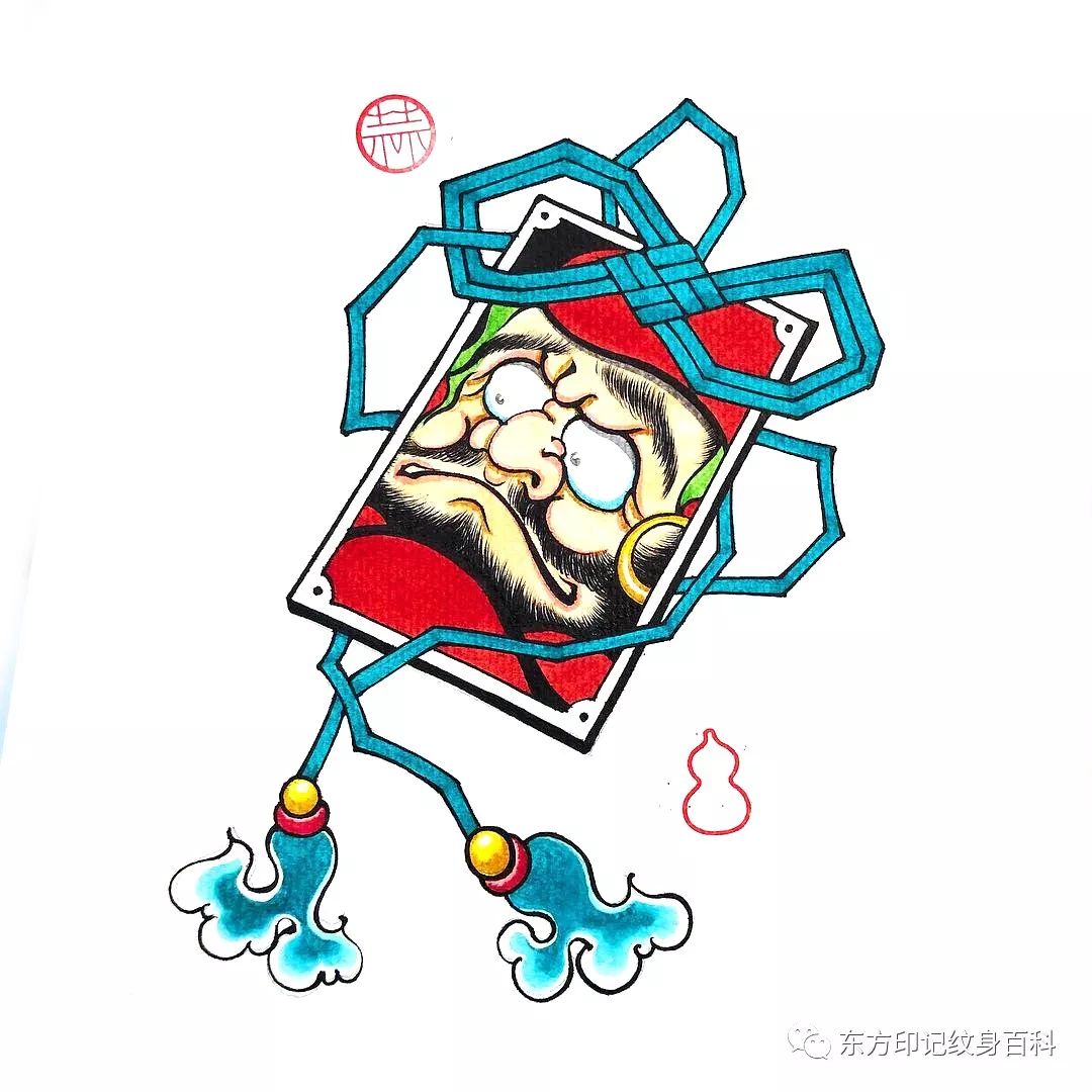 达摩蛋纹身纳福招财萌萌的很可爱