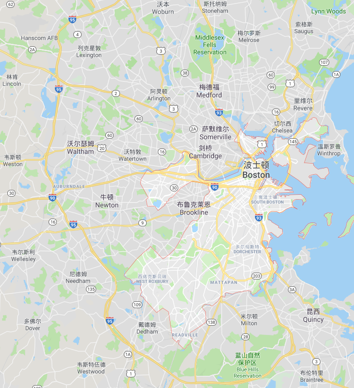 波士顿位置在美国地图图片