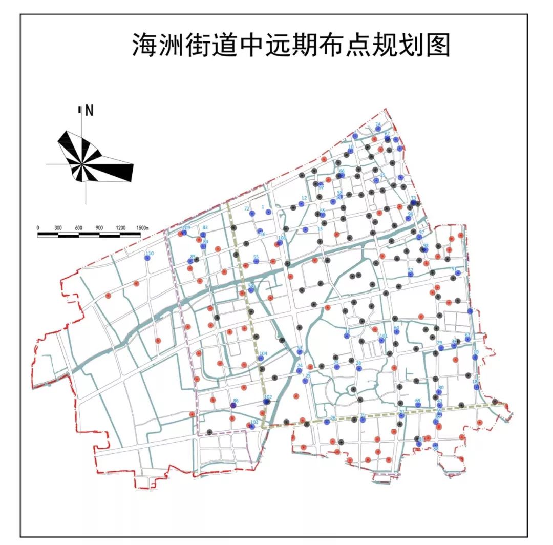 海洲街道中遠期布點規劃圖(點擊查看大圖)硤石街道遠期共有服務點