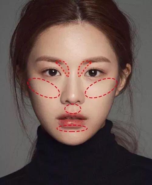 其实不必非要追求轮廓修容,只要把面中部和五官的修容做到位就可以了