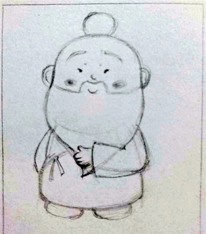 彭祖祖的设计手稿彭祖的长寿养生文化,作为彭山的品牌旅游形象深入