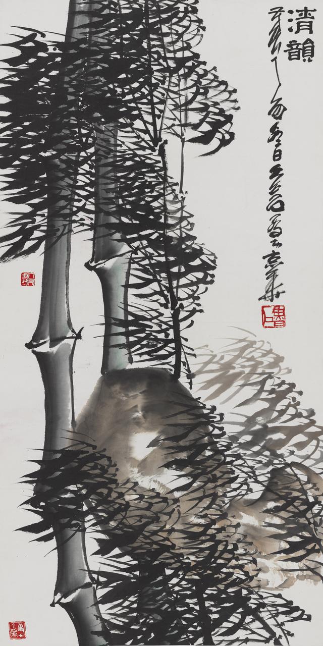 兰花(47*73)鲁石先生是一位以花鸟画著称的画家.