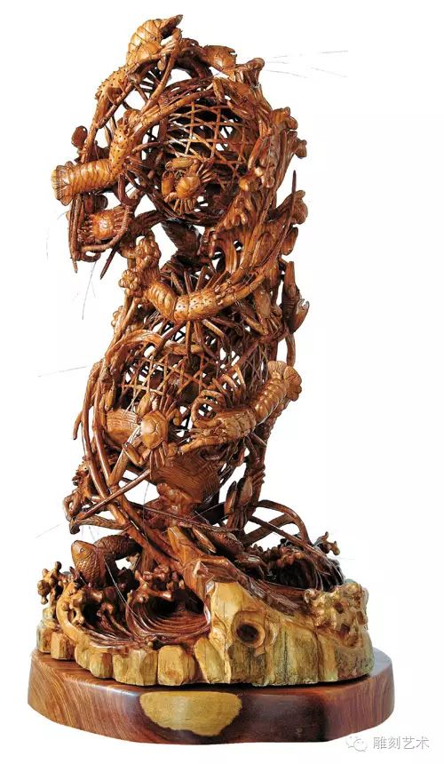 木雕虾蟹篓福建渔民最喜见的丰收