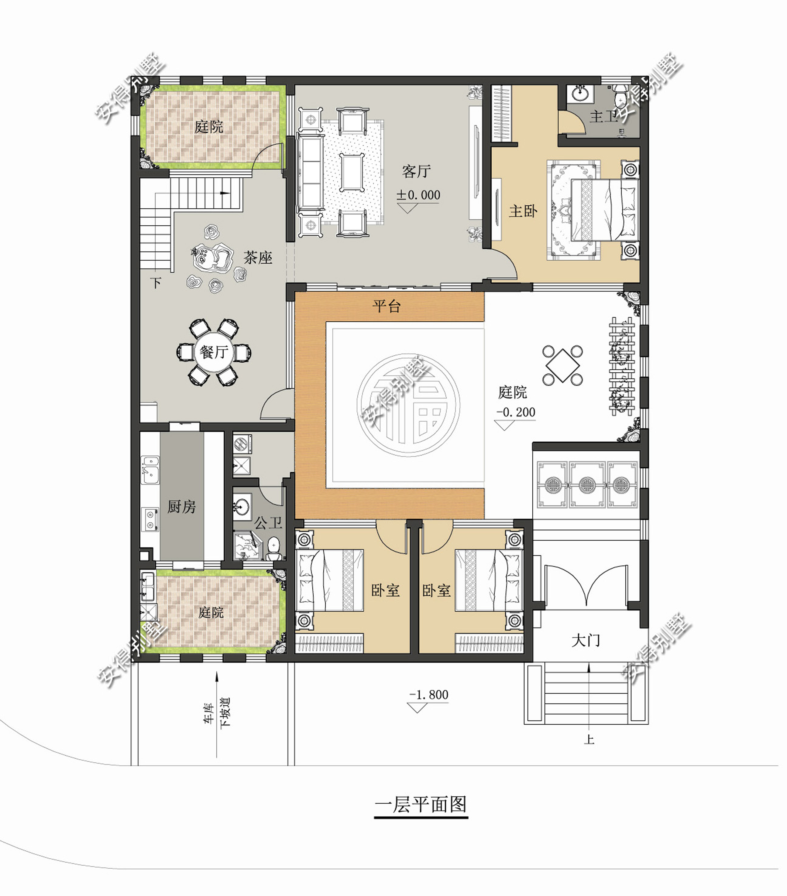 6款合院别墅设计第五款只要30万庭院设计更显大气