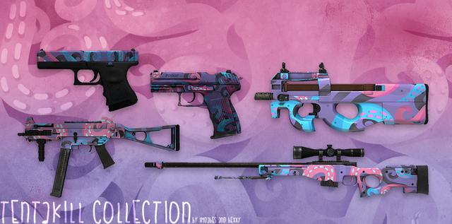少女粉粉系列csgo创意工坊皮肤之tentakill系列皮肤