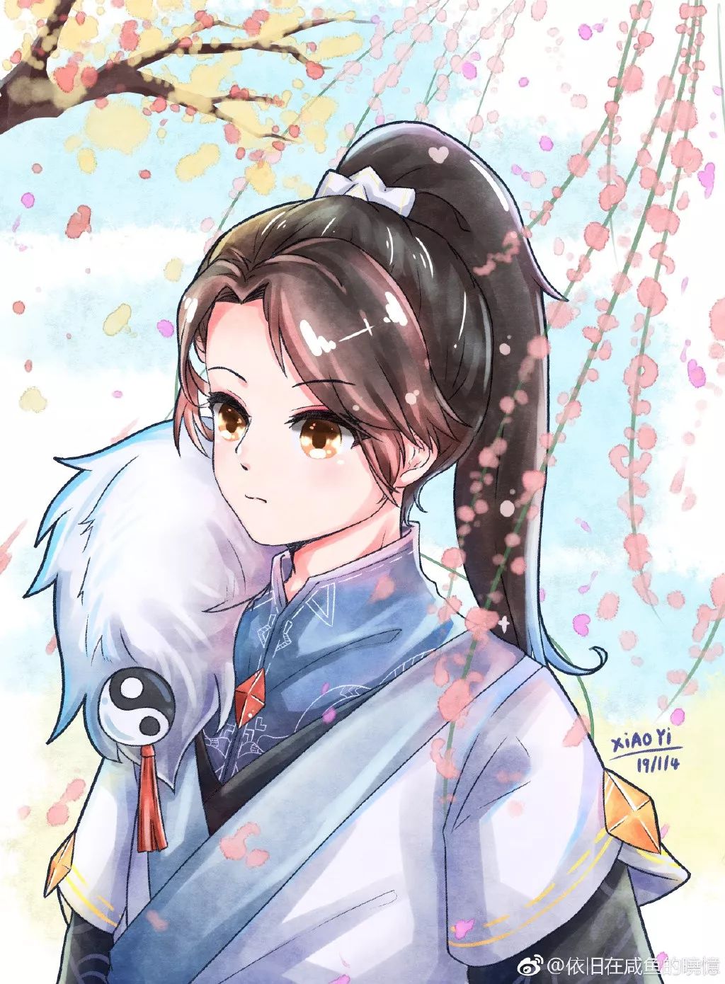 因"忘羡"入坑古风,如今真香现场,自己磕的cp,跪着也要画完_插画