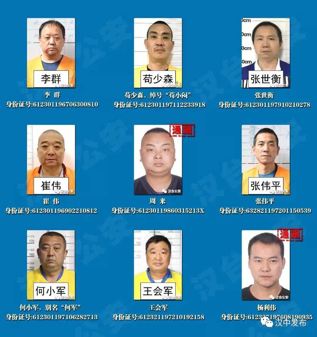 汉中警方公开征集这99人违法犯罪线索!