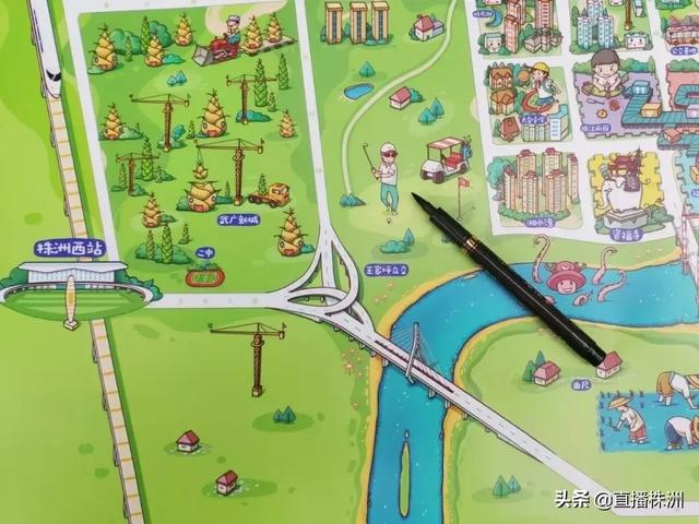 寻觅株洲萌翻了的株洲手绘地图这些地方你还认识吗