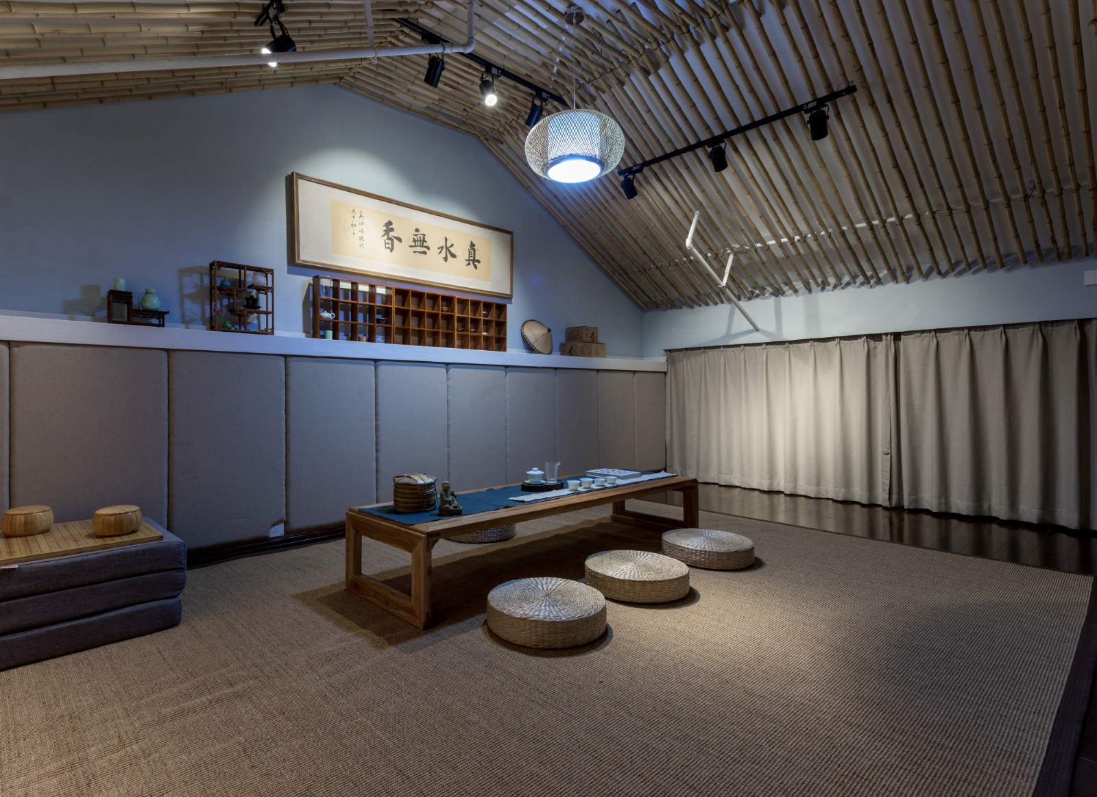 原创园林深处有间茶房200㎡中式茶室设计