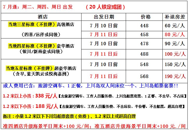 【长期出团】浪漫上川岛,海岛风情夕阳下挖蟹,直通车两天(7月逢周二