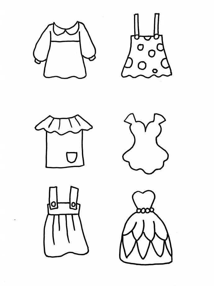 衣服的简单画法儿童图片