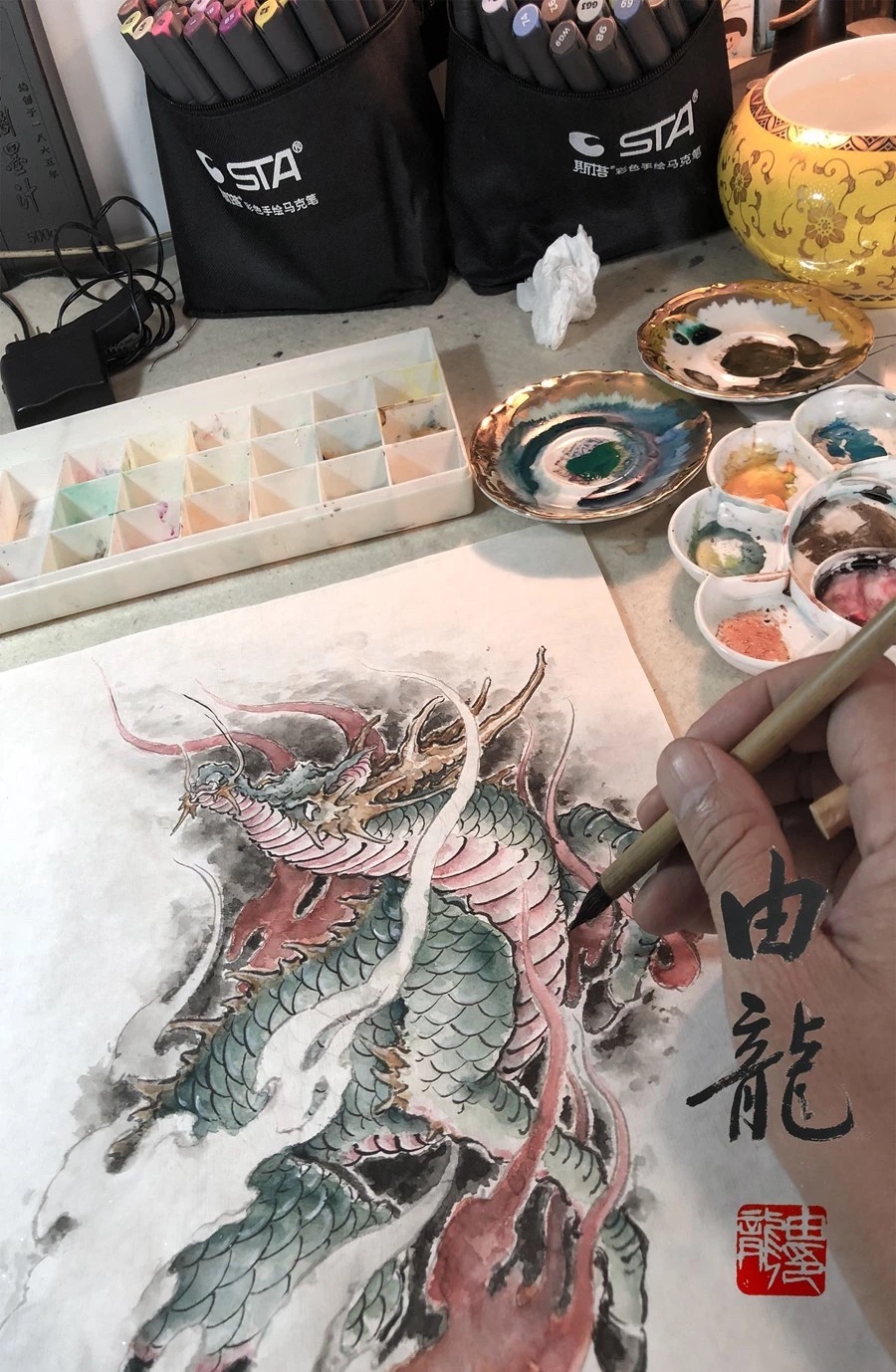 传统麒麟图手稿