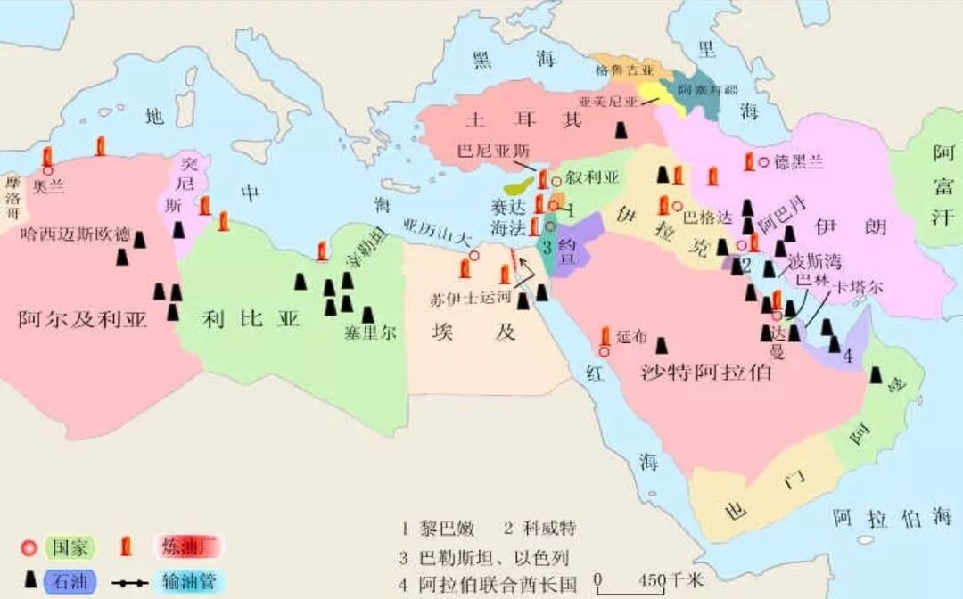 中东主要产油国图片