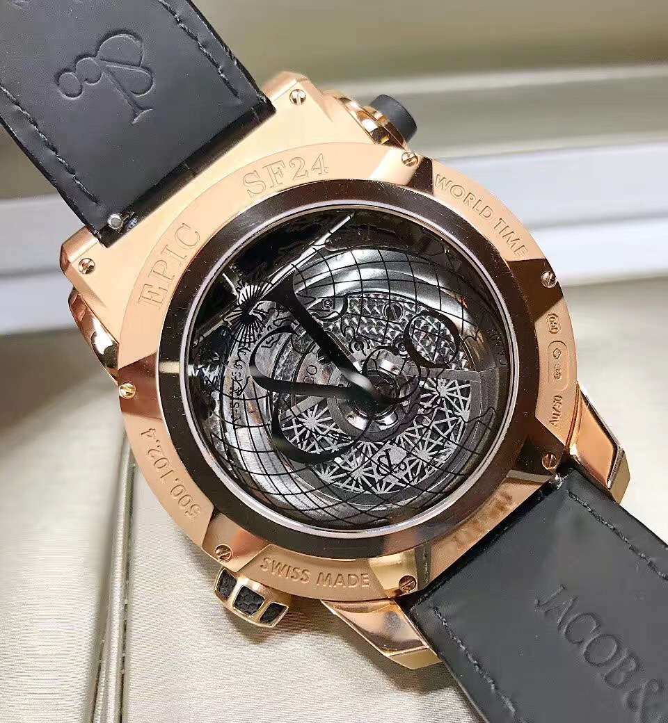 捷克豹epicsf24陀飞轮系列es1024018k玫瑰金45mm世界时陀飞轮