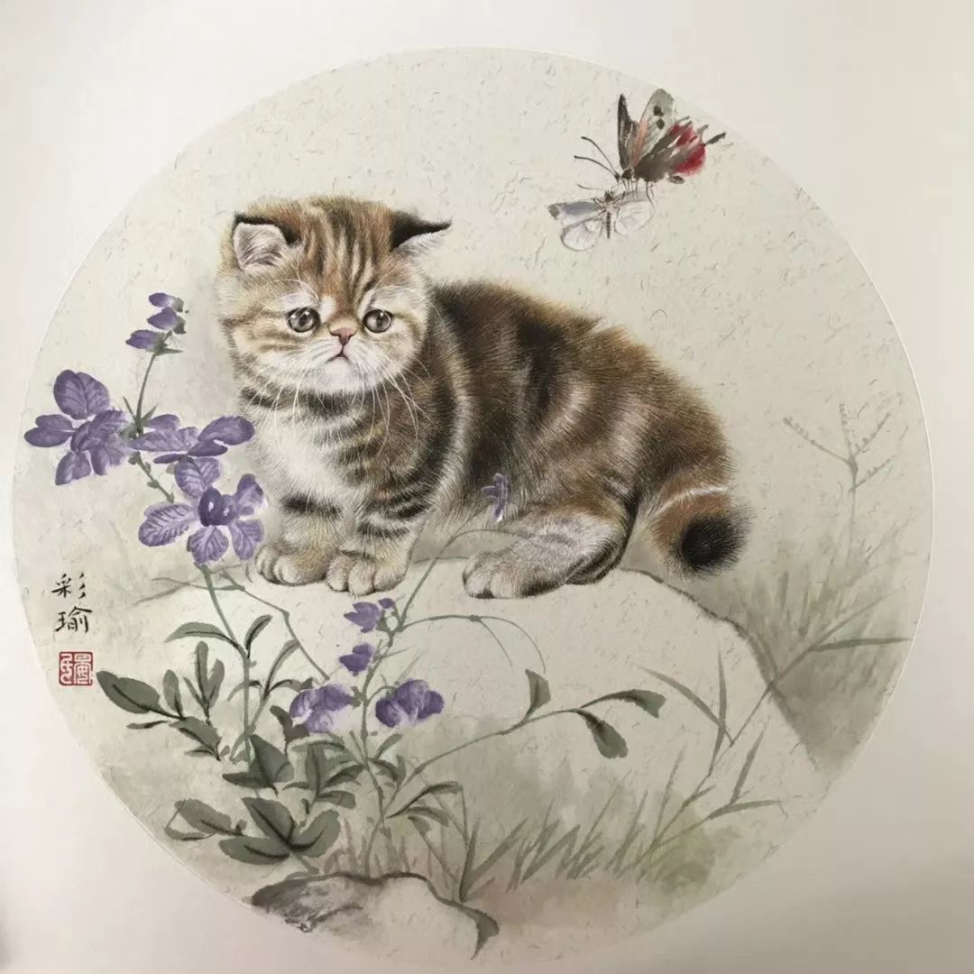 晏彩瑜工笔小猫网络班招生200元学习3幅