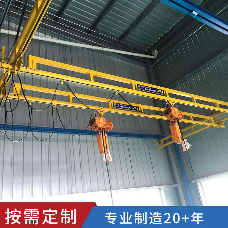 结构本身;刚性kbk起重机:工字钢与轨道连接,轨道与主梁连接均是刚性的