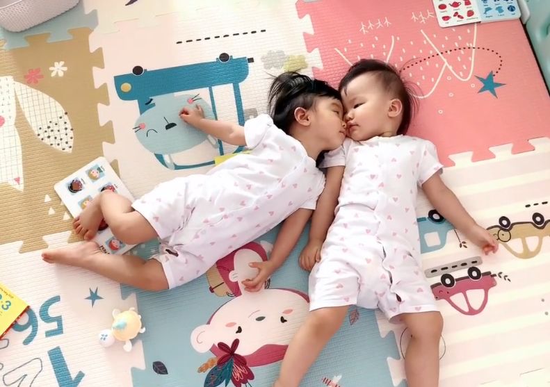 生了一对可爱的双胞胎,熊黛林的喜悦当然是可以理解的.