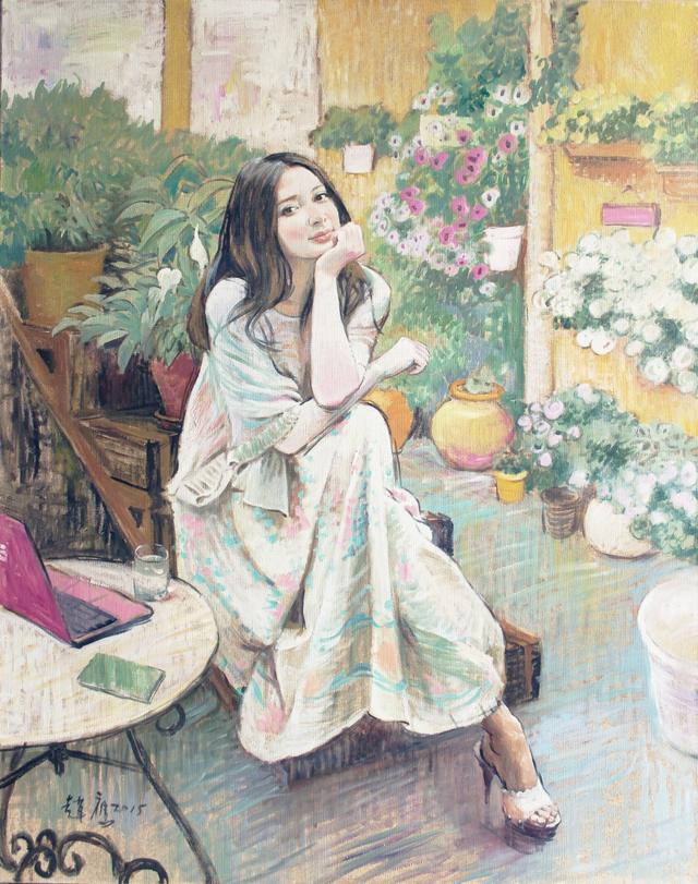 女人如花艺术家油画中的现代都市女郎性感妩媚