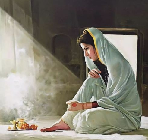 印度美女油画,喜欢这画风_kamal