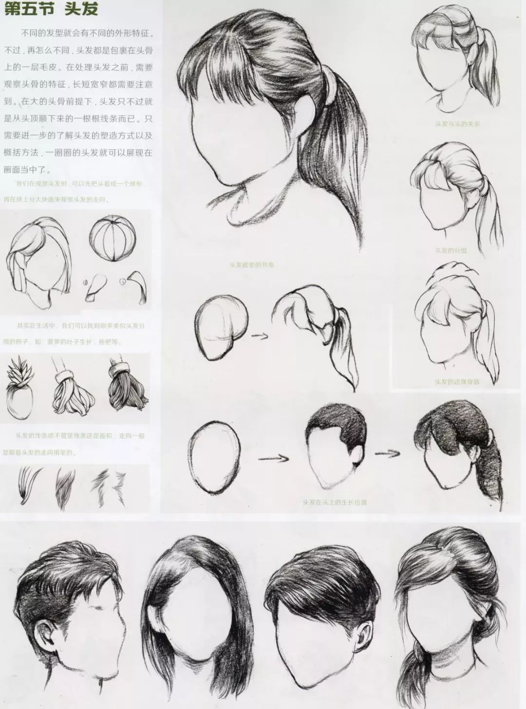 戳这里各种发型任你挑掌握速写头发的技法攻略轻松拿高分