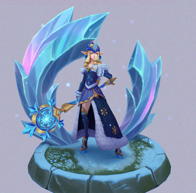 冬境仙灵,索拉卡的这款皮肤裙子和法杖都相当好看,配色也很有冰雪风格