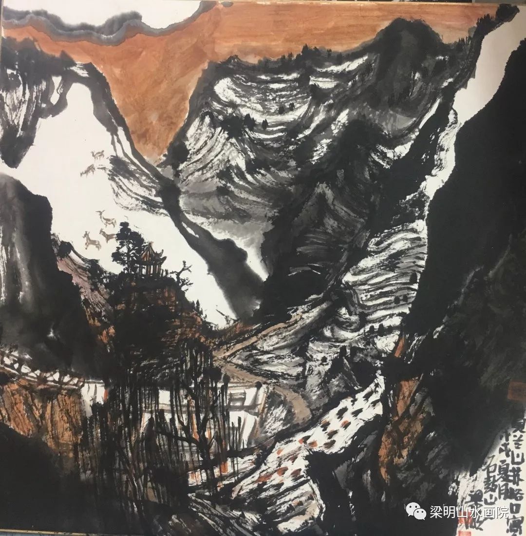 5a资讯梁明山水画院泼墨泼彩山水画高级研修班2019年招生简章