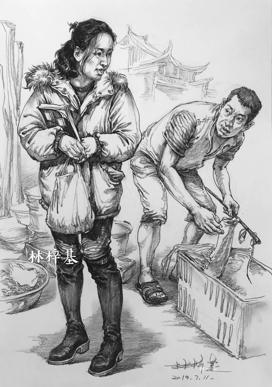 鑫城画室教学副校长林梓基老师最新速写作品赏析