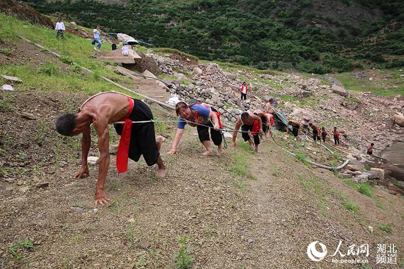 长江秭归西陵峡三峡纤夫回新滩