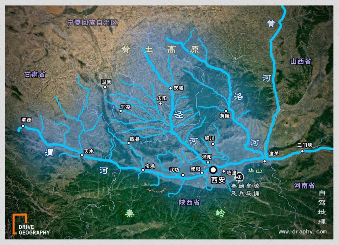 渭河在地图上的位置图片