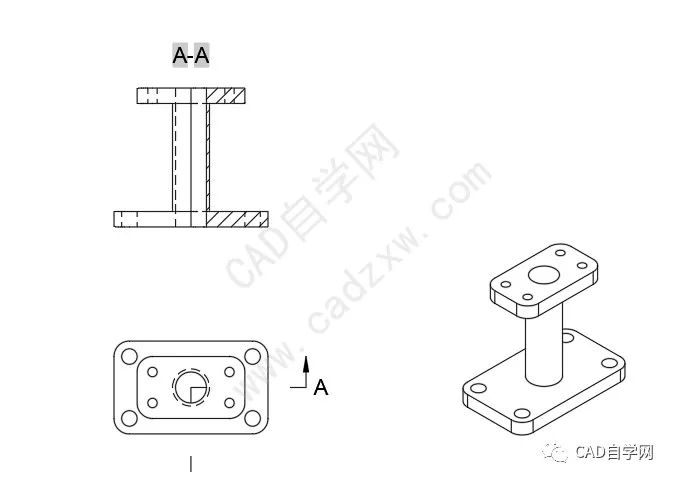 一键生成cad半剖视图及布局空间转化模型空间
