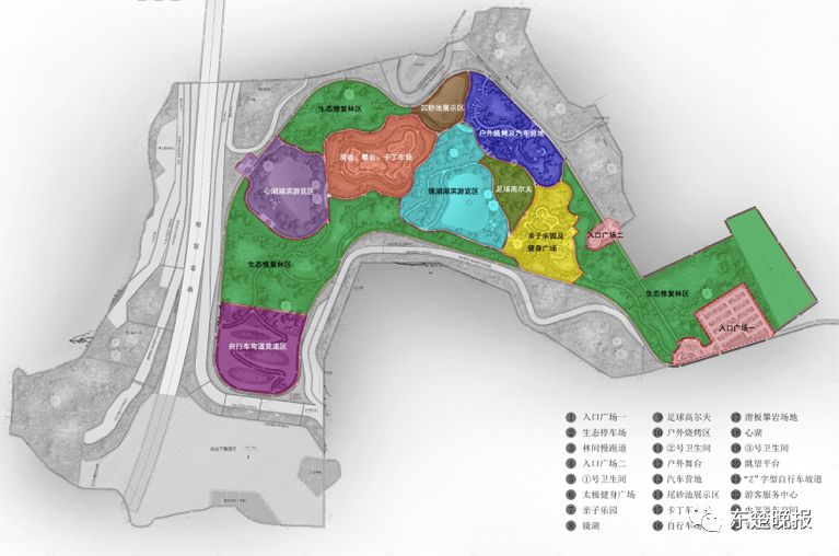 10个功能区点缀多彩公园预计年底全部建成还将建设10个功能区块,两大