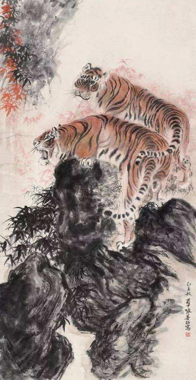 他是张大千的二哥,一生最爱画虎,堪称民国画虎大师!