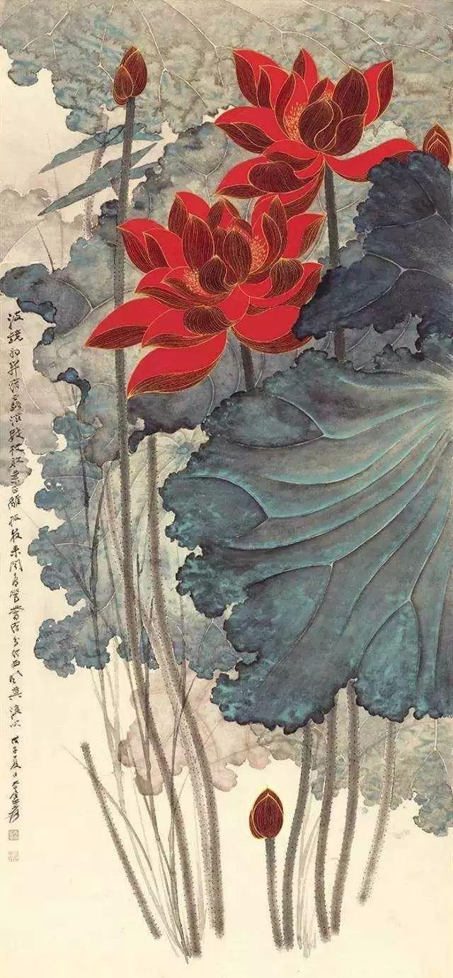 张大千画荷花我一辈子都不会厌倦