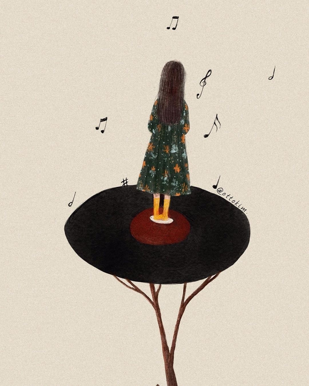 极简风格插画简单可以治愈心灵的繁复