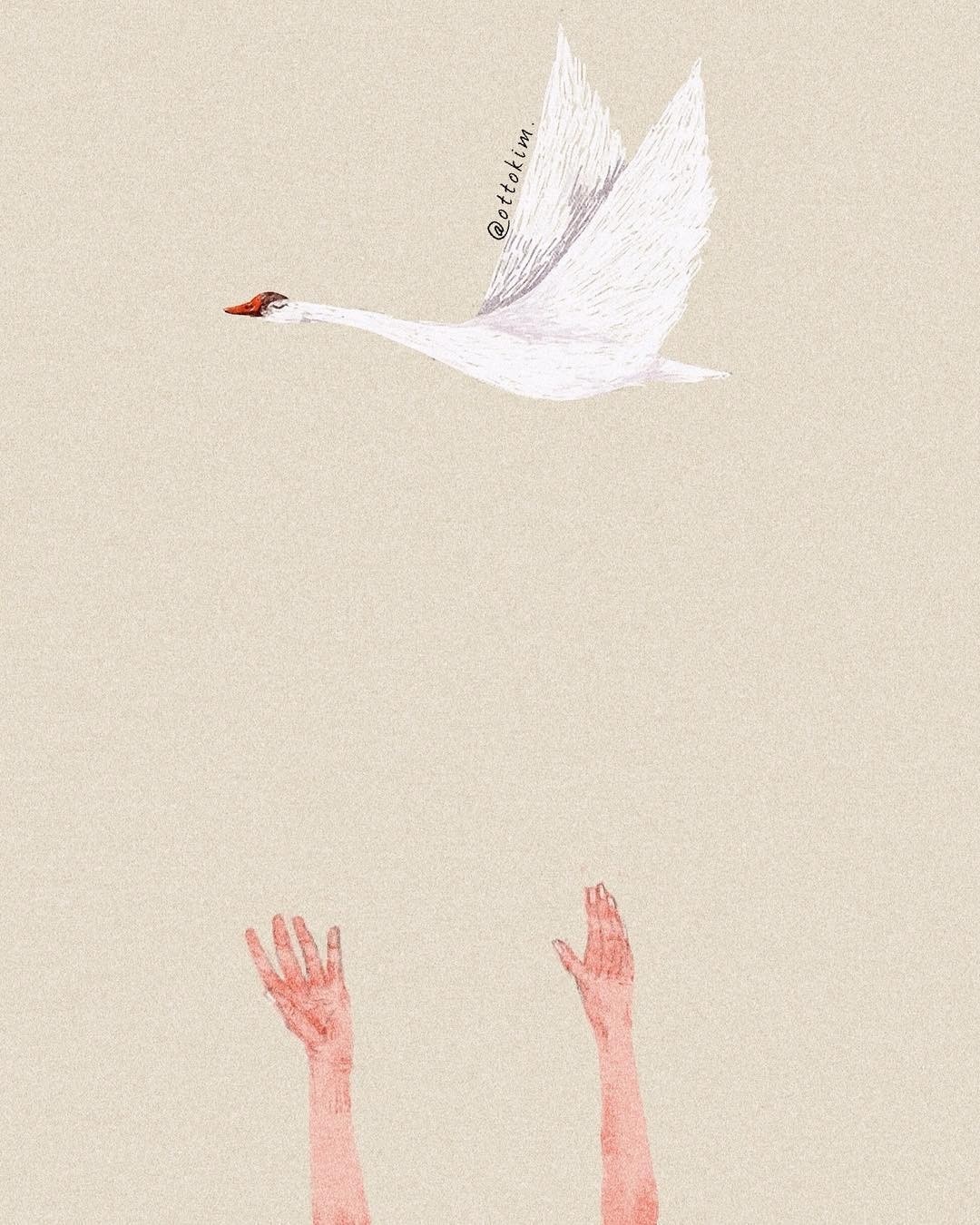 极简风格插画简单可以治愈心灵的繁复