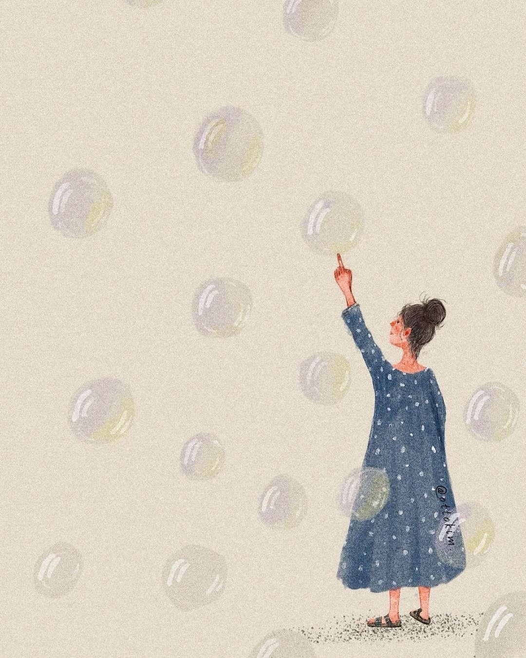 极简风格插画简单可以治愈心灵的繁复