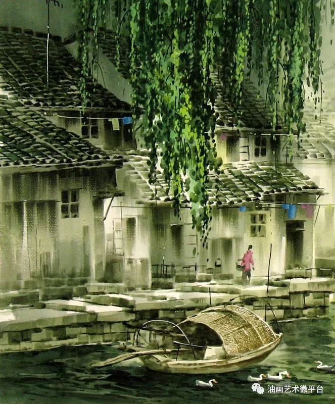 【水彩画】张明康江南风景