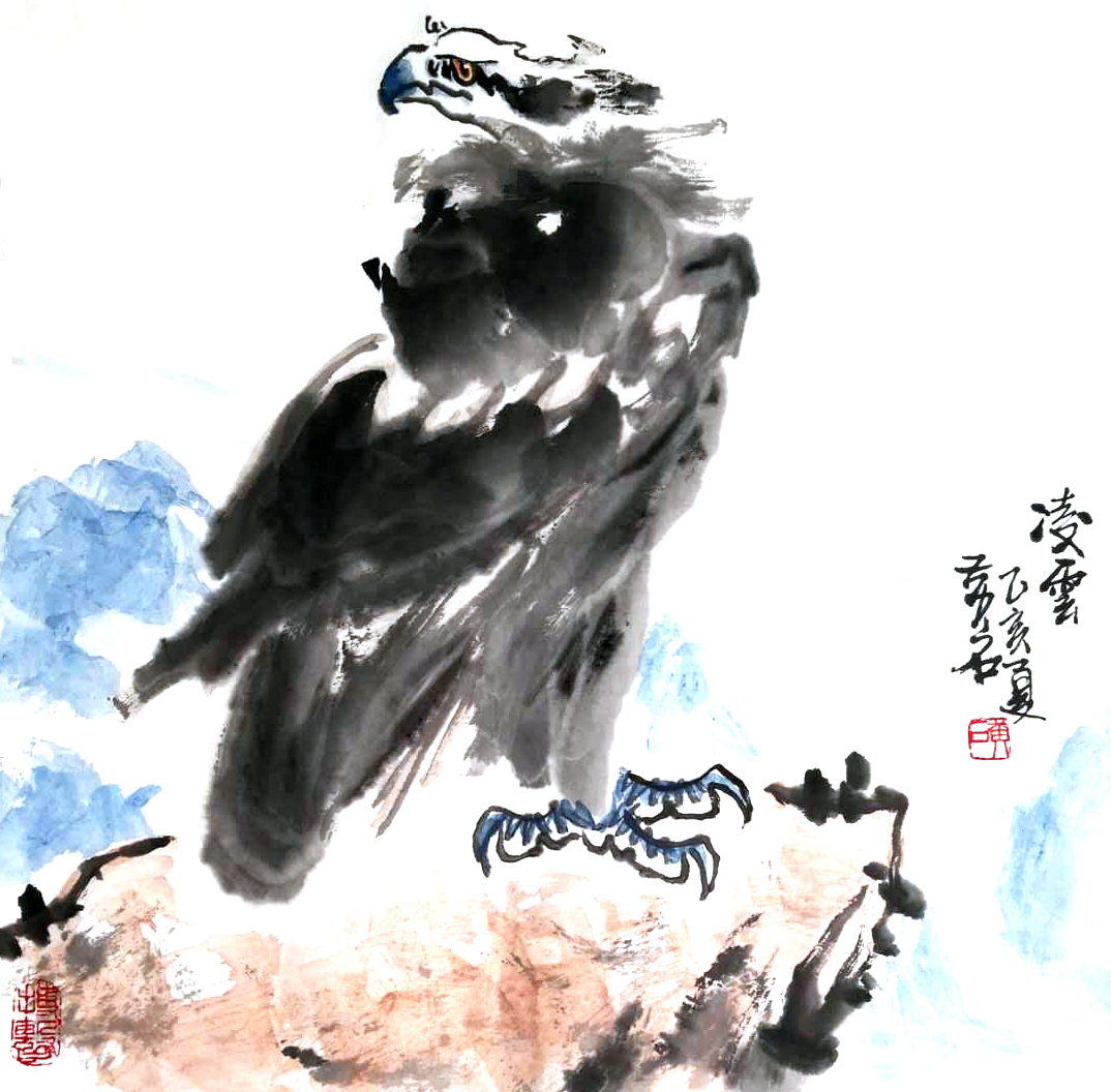 陕西画家黄石的鹰画图片