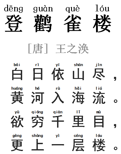 登鹳雀楼古诗拼音版图片